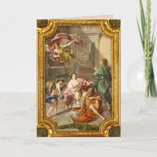 carte de vœux à fresque d'ange