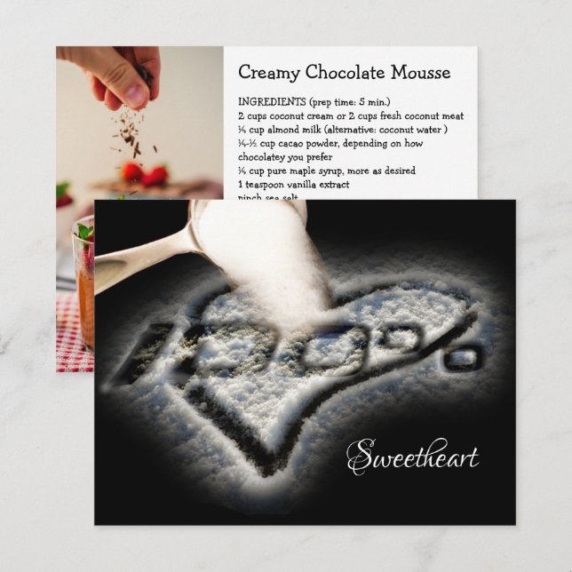 Carte de voeux à la recette Sweetheart (Devant / Derrière)