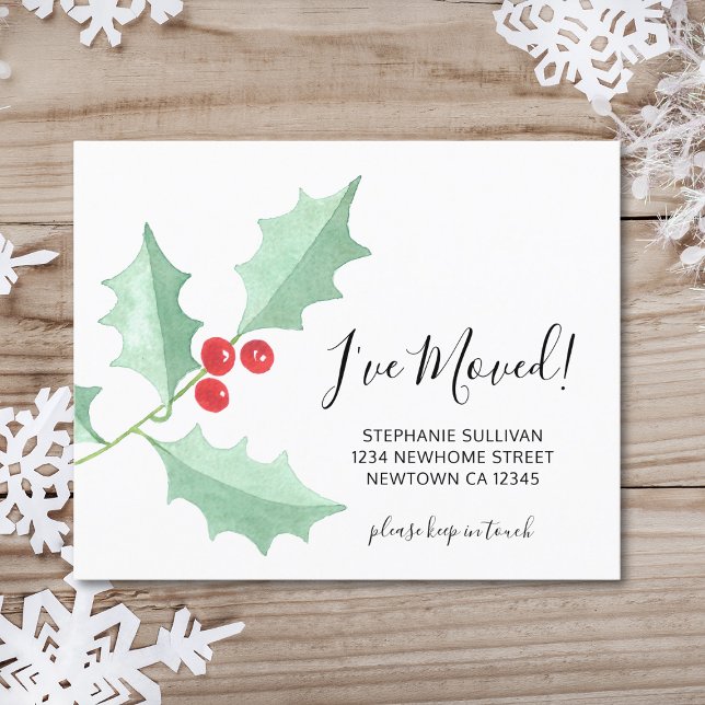 Carte de vœux à l'aquarelle Budget J'ai déménagé (Créateur téléchargé)