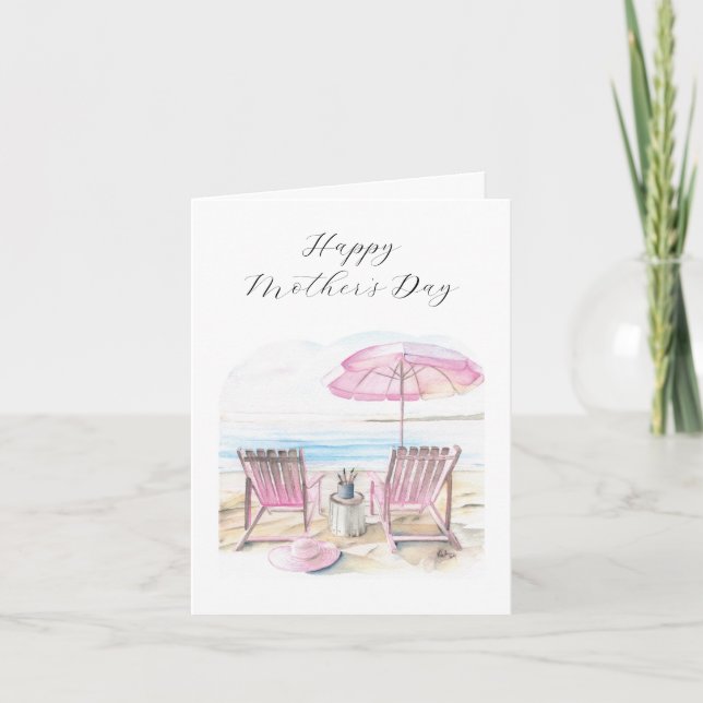 Carte de vœux à l'aquarelle pour la fête des mères (Devant)