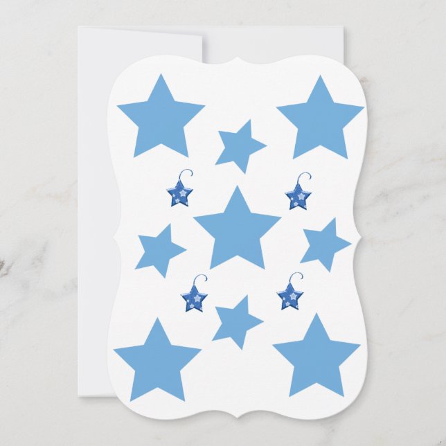 Carte de voeux à plat Christmas Blue Stars (Devant)