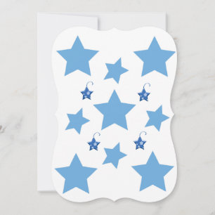 Carte de voeux à plat Christmas Blue Stars