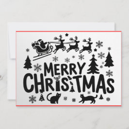 Carte de voeux à plat de Noël