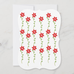 Carte de voeux à plat de Noël Floral Poinsettia