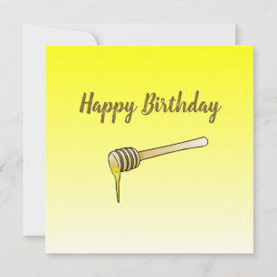 Carte de vœux à plat Honey Dipper pour anniversair