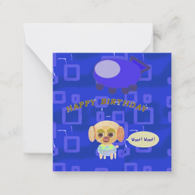 Carte de vœux à plat pour anniversaire avec vaisse (Devant)