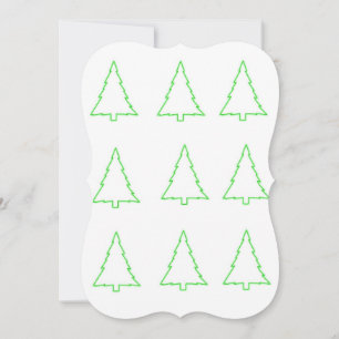 Carte de voeux à plat vert de Noël Arbres
