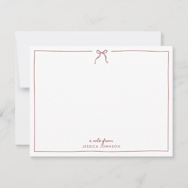 Carte de vœux à ruban rouge pour les fêtes (Devant)