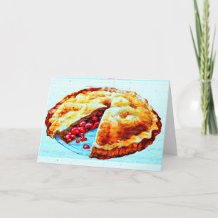 carte de voeux à tarte aux cerises faite maison