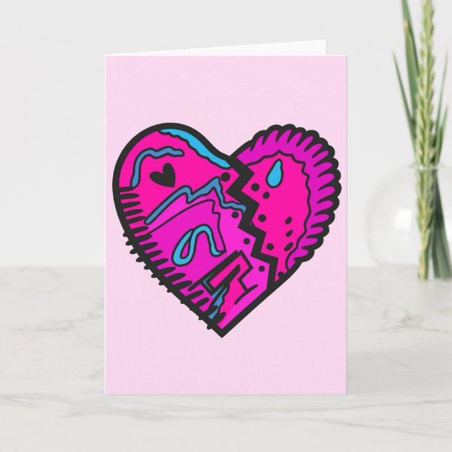 Carte de vœux à thème coloré des années 80  (Devant)