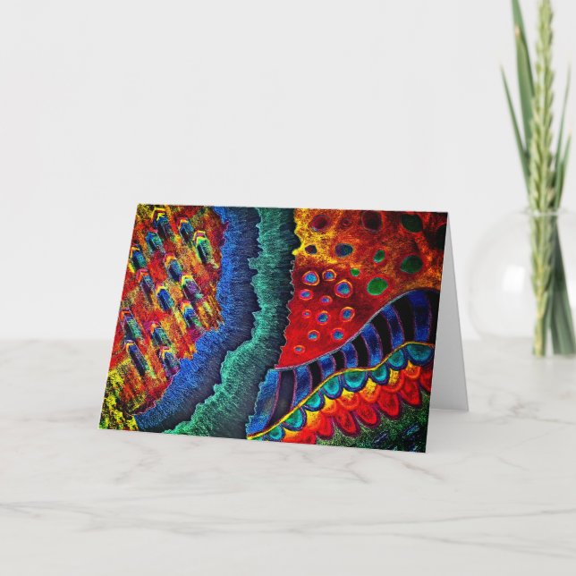 Carte de voeux abstraite "Blue Crystal" (Devant)