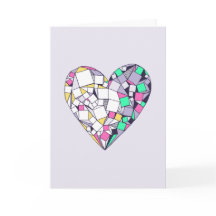 Carte de voeux Abstraite Géométrique Vierge Coeur