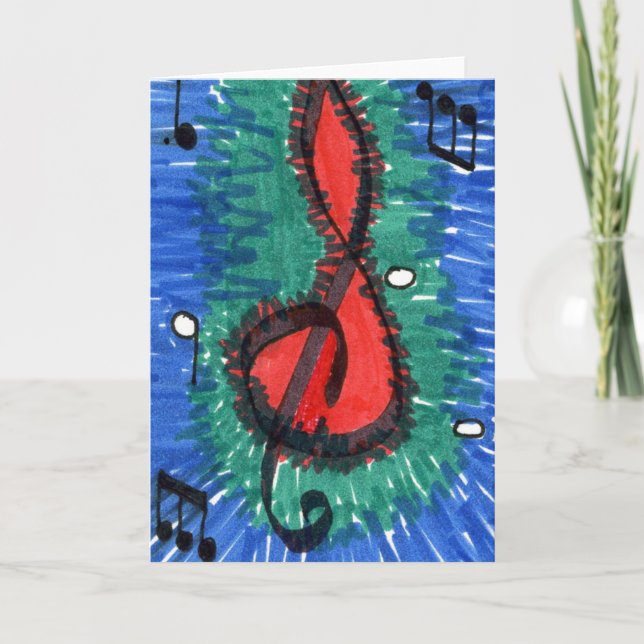 Carte de voeux Abstraite "Le son du rouge" (Devant)