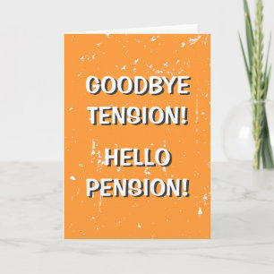 Carte de vœux adieu tension bonjour pension