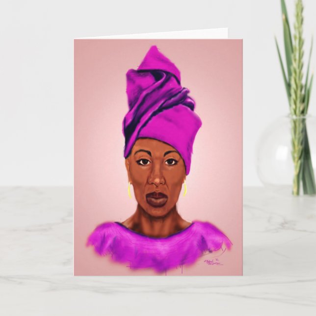 Carte de voeux africaine de reine (Devant)