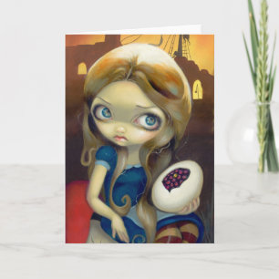 Carte de voeux "Alice dans une vision bruéghle"