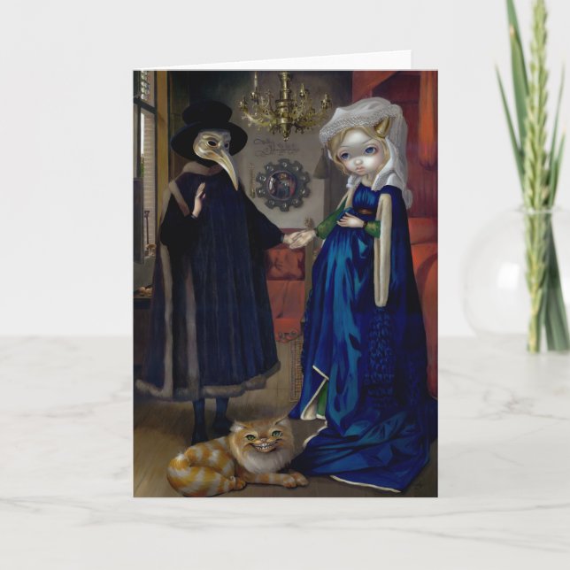 Carte de voeux "Alice in a Van Eyck Portrait" (Devant)