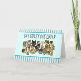 Carte de voeux Amoureux des chats Cat Crazy