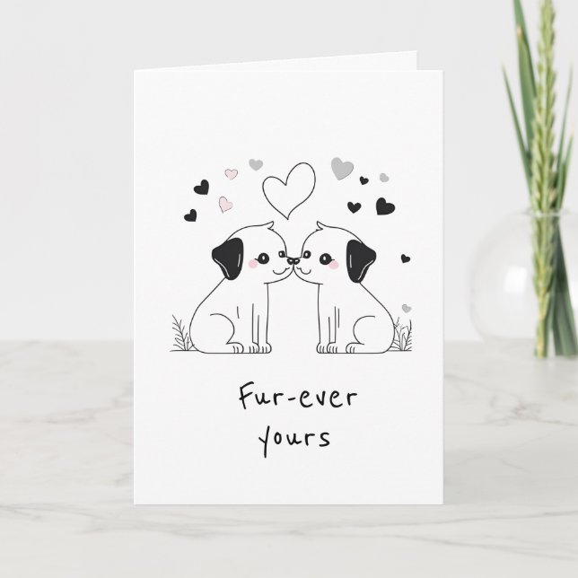 Carte de voeux Amoureux des chiens mignonne, quatr (Devant)