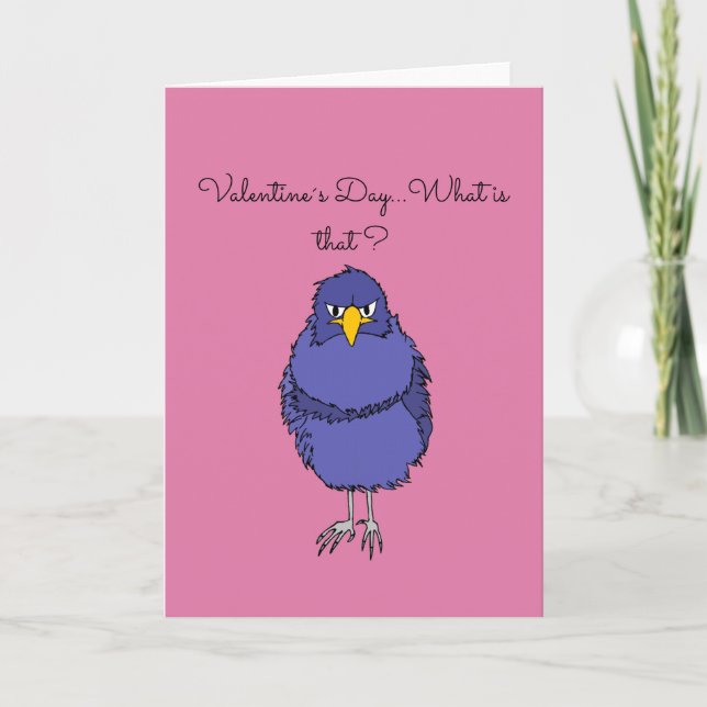 Carte de voeux amusante avec un oiseau pas si heur (Devant)