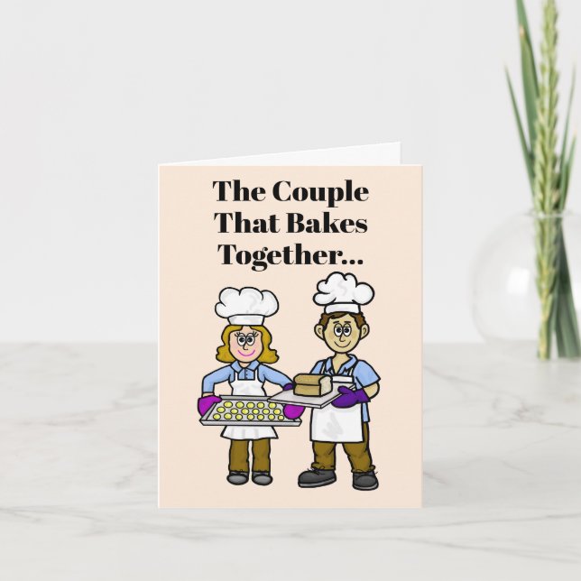 Carte de voeux amusante Couple de cuisson (Devant)