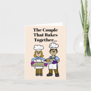 Carte de voeux amusante Couple de cuisson