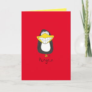 Carte de voeux amusante de Péngrin Grinning Pengui