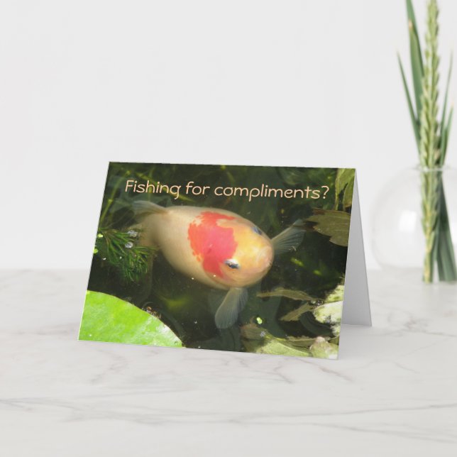 Carte de voeux amusante de poisson rouge (Devant)