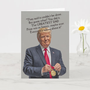 Carte de vœux amusante Médaille de Donuld Trump Su