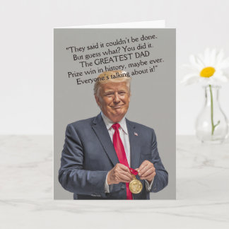 Carte de vœux amusante Médaille Donuld Trump pour 