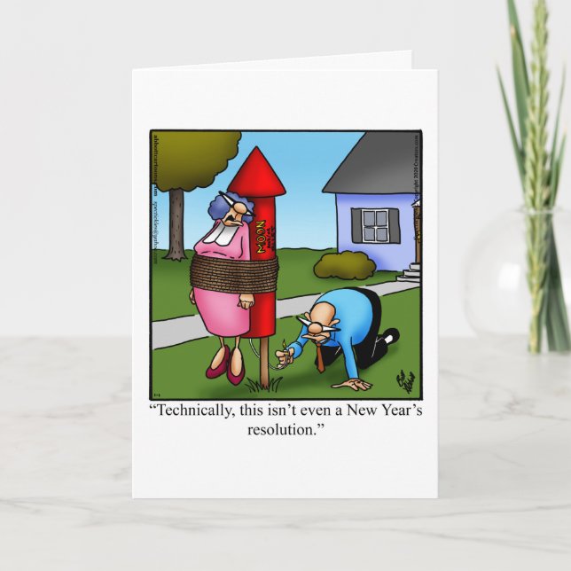Carte de voeux amusante pour le Nouvel An (Devant)