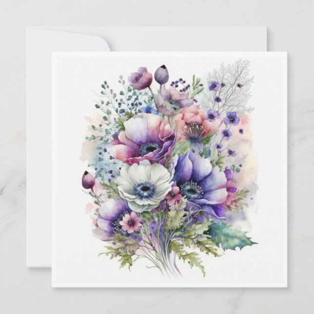 Carte de voeux Anemone Bouquet (Devant)