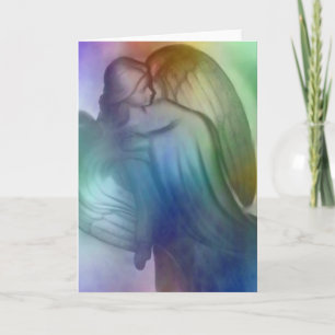 Carte de vœux Ange Arc-en-ciel