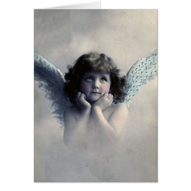 Carte de voeux Angel photo vintage (Devant)