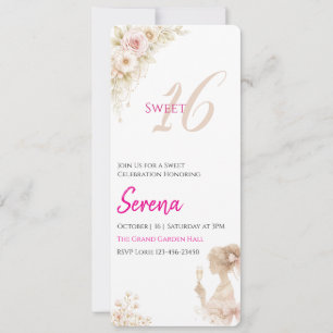 Carte de vœux anniversaire 16 ans Fleur Rêveuse Do