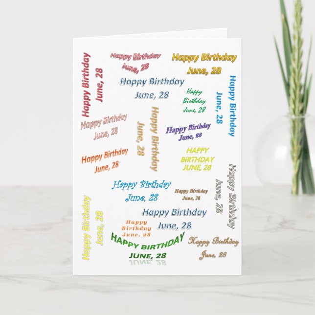 Carte de vœux Anniversaire 28 juin (Devant)
