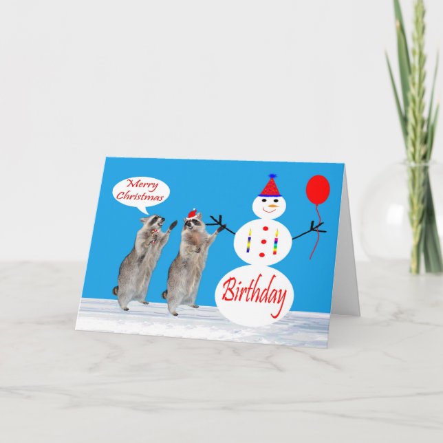 Carte de voeux Anniversaire à Noël (Devant)