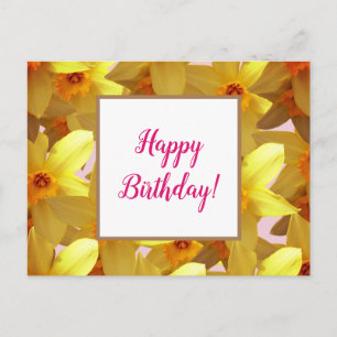 Carte de voeux Anniversaire des jonquilles jaunes