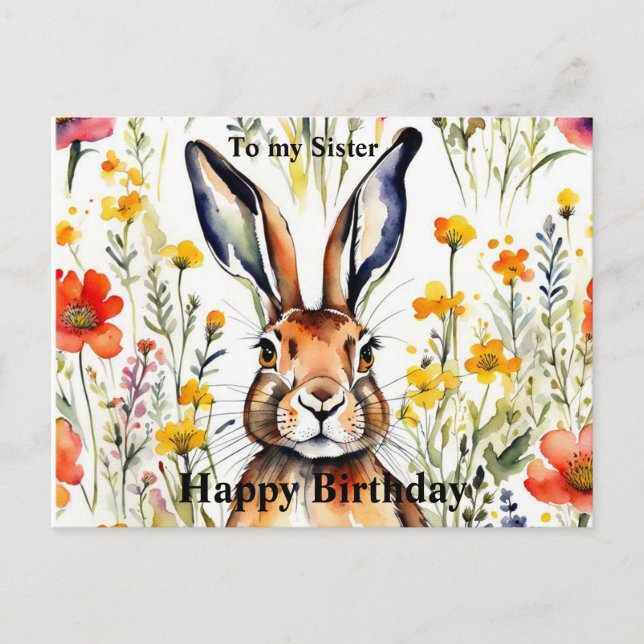Carte de vœux anniversaire du lièvre magique (modi (Devant)