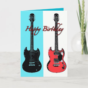 Carte de voeux Anniversaire Guitares