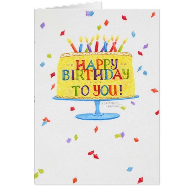 Carte de voeux Anniversaire Joyeux Anniversaire À  (Devant)