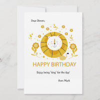 Carte de voeux Anniversaire Lion