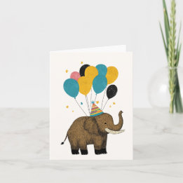 Carte de voeux Anniversaire Mammoth - Amusant et W