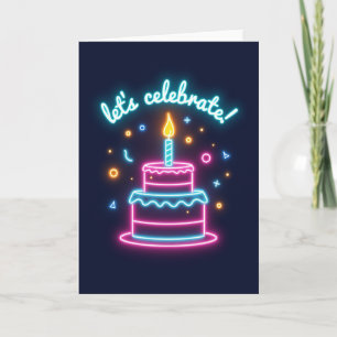 Carte de Vœux Anniversaire Néon