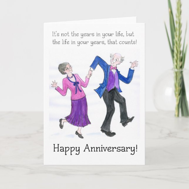 Carte de voeux Anniversaire pour un couple âgé (Devant)
