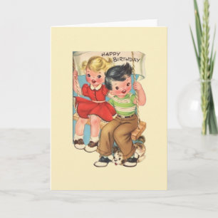 Carte de voeux Anniversaire Retro