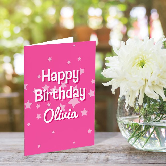 Carte de voeux Anniversaire Retro Pretty Rose Star (Créateur téléchargé)