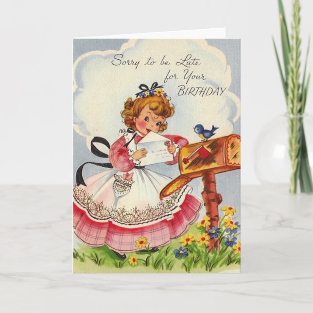 Carte de voeux Anniversaire vintage (Devant)