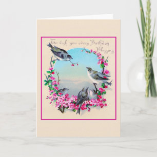 Carte de voeux anniversaire vintage