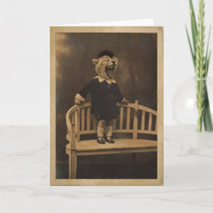 Carte de voeux Anthropomorpho Cheetah Boy Blank